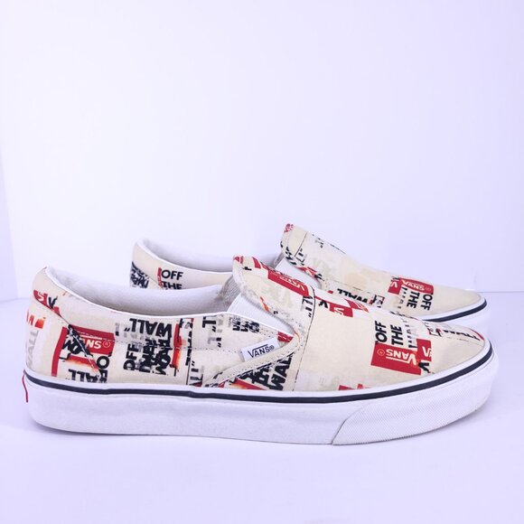 Vans Classic Slip-On Off The Wall Logo Print Shoes Mens 10.5 / Womens 12 - Picture 4 of 11